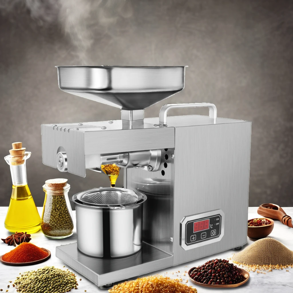 MJ 3 kg/h Mini Home use Oil Presser Small 600W Stainless Steel Peanut Sesame Sunflower Cocoa Seeds Oil Press Machine 501S