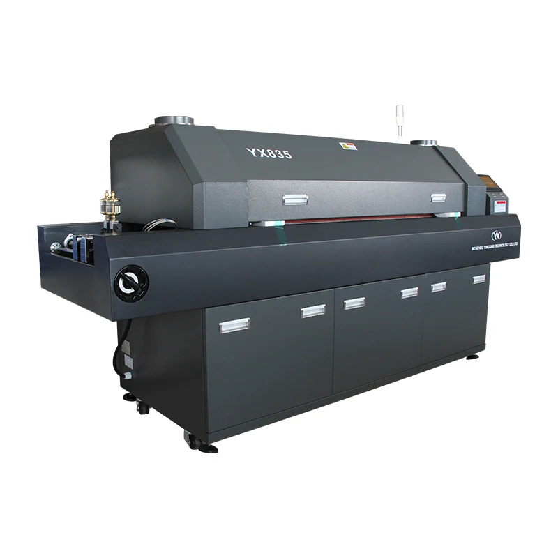 Hot Wind Belt Reflow Soldering Oven Machine YX835 with up 4 Down 4 Heating Zone Pick and Place Assembly Line