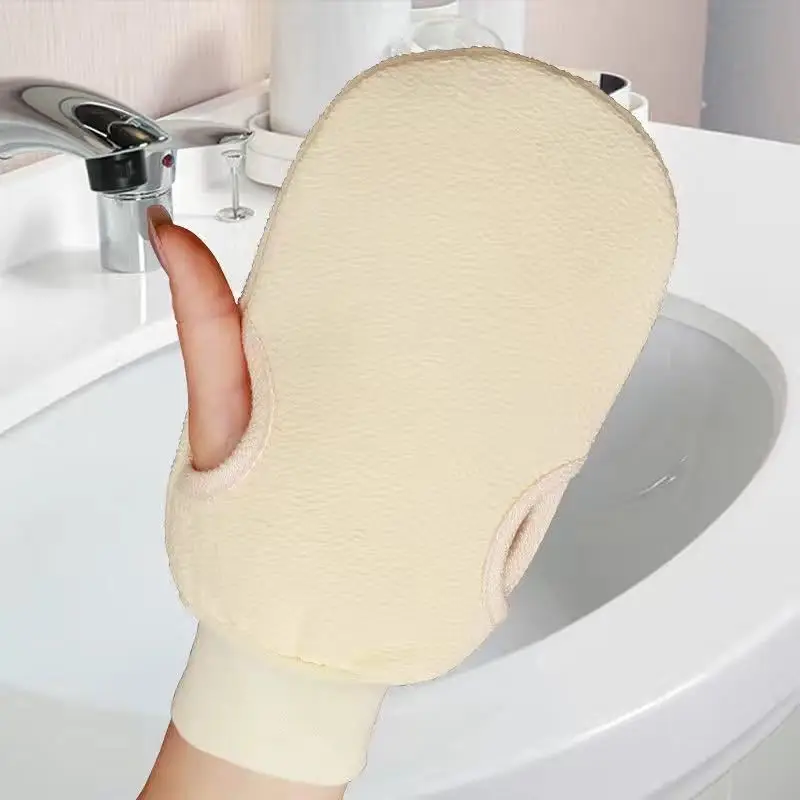 Factory Direct Sale Solid Color Reusable Bath Exfoliating Glove Body Scrub Cleaning Gloves Shower Exfoliating Mitt