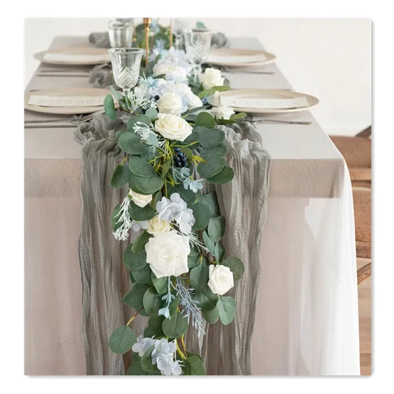 Amazon gauze table runner wedding table decoration runner for party cheesecloth table runner