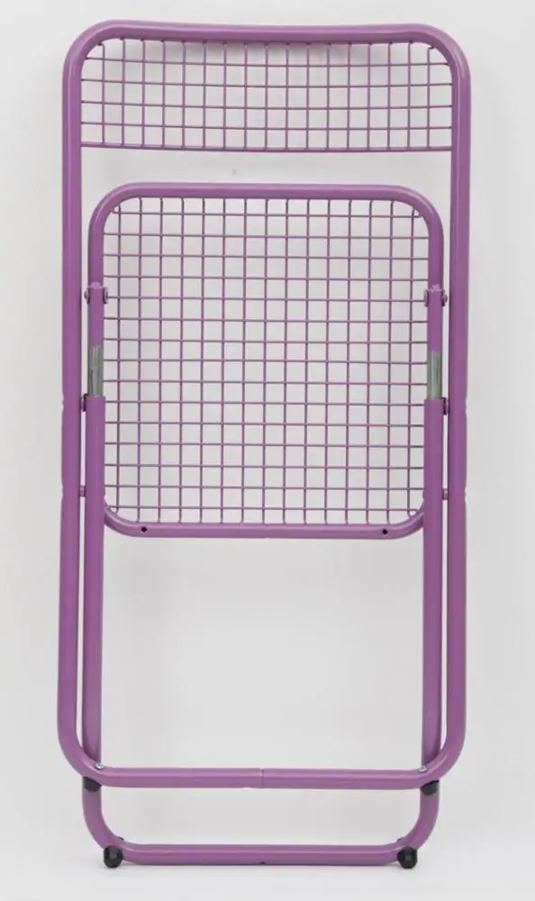 Home furniture metal steel folding chair in wire seat