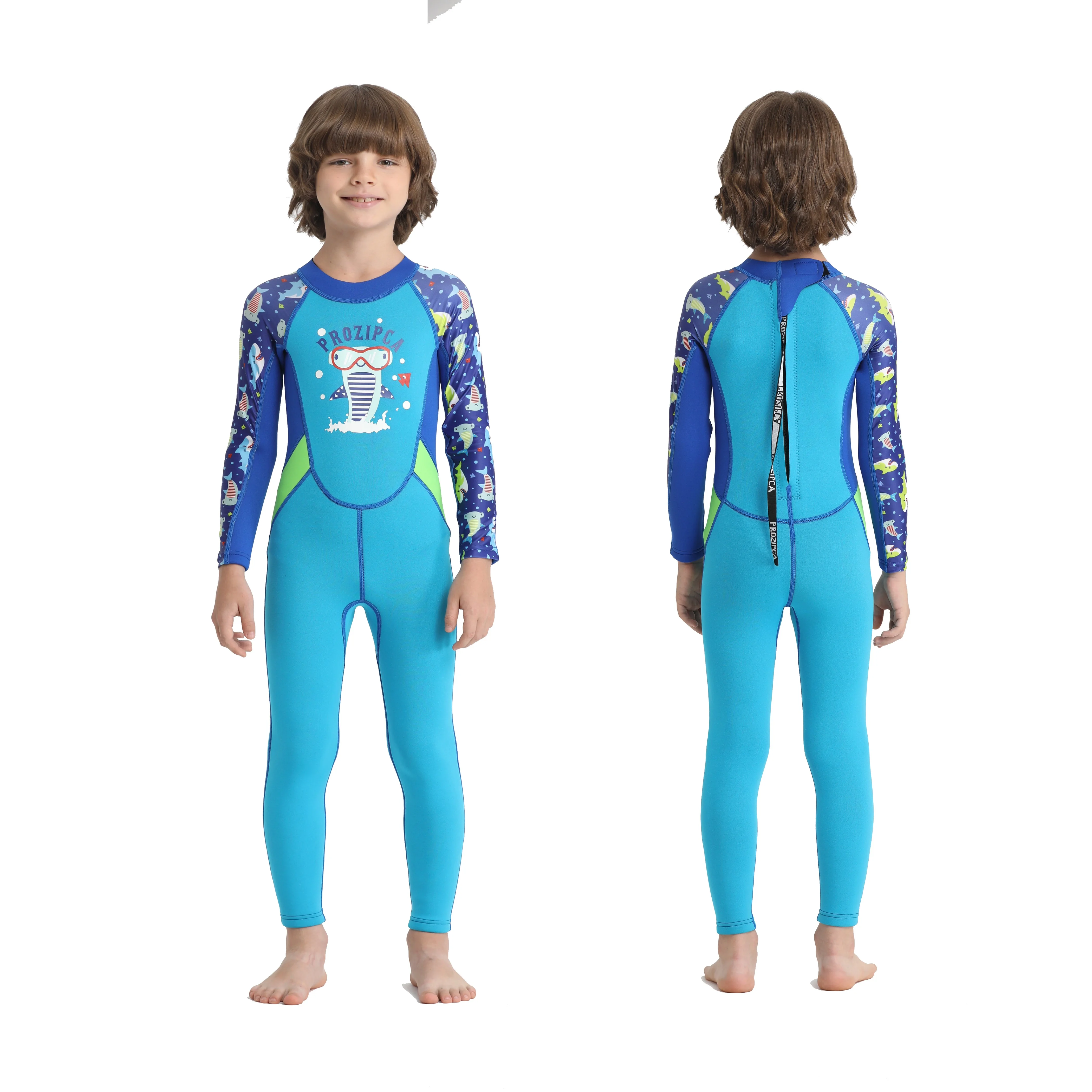 Customized Boys Swimsuit Water Sports Long Sleeves Trousers Kids Neoprene Free Diving Swimming Surfing Wetsuit