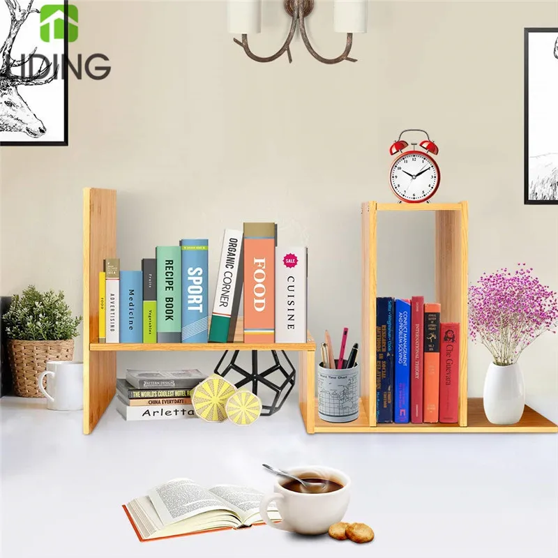 High Quality Adjustable Bamboo Desktop Bookshelf Desk Organizer