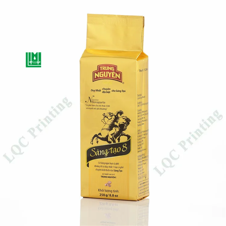 Custom printed aluminum foil ziplock mylar back seal gusset 50g roasted coffee bags