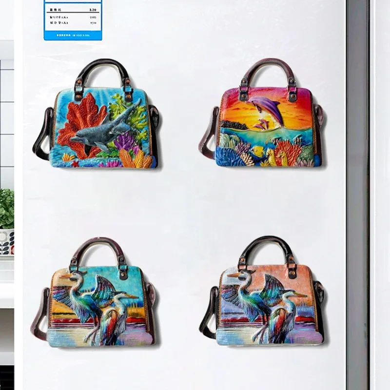 Magnetic Stickers Travel Ocean Scenery Refrigerator Stickers Creative Home Decoration T-shirt Clothes Shape Resin Sports Europe