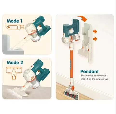 High Quality 3 In 1 Mini Wireless Vacuum Cleaner Toys With Lights And Music Pretend Play House Toy Education Games For Kids