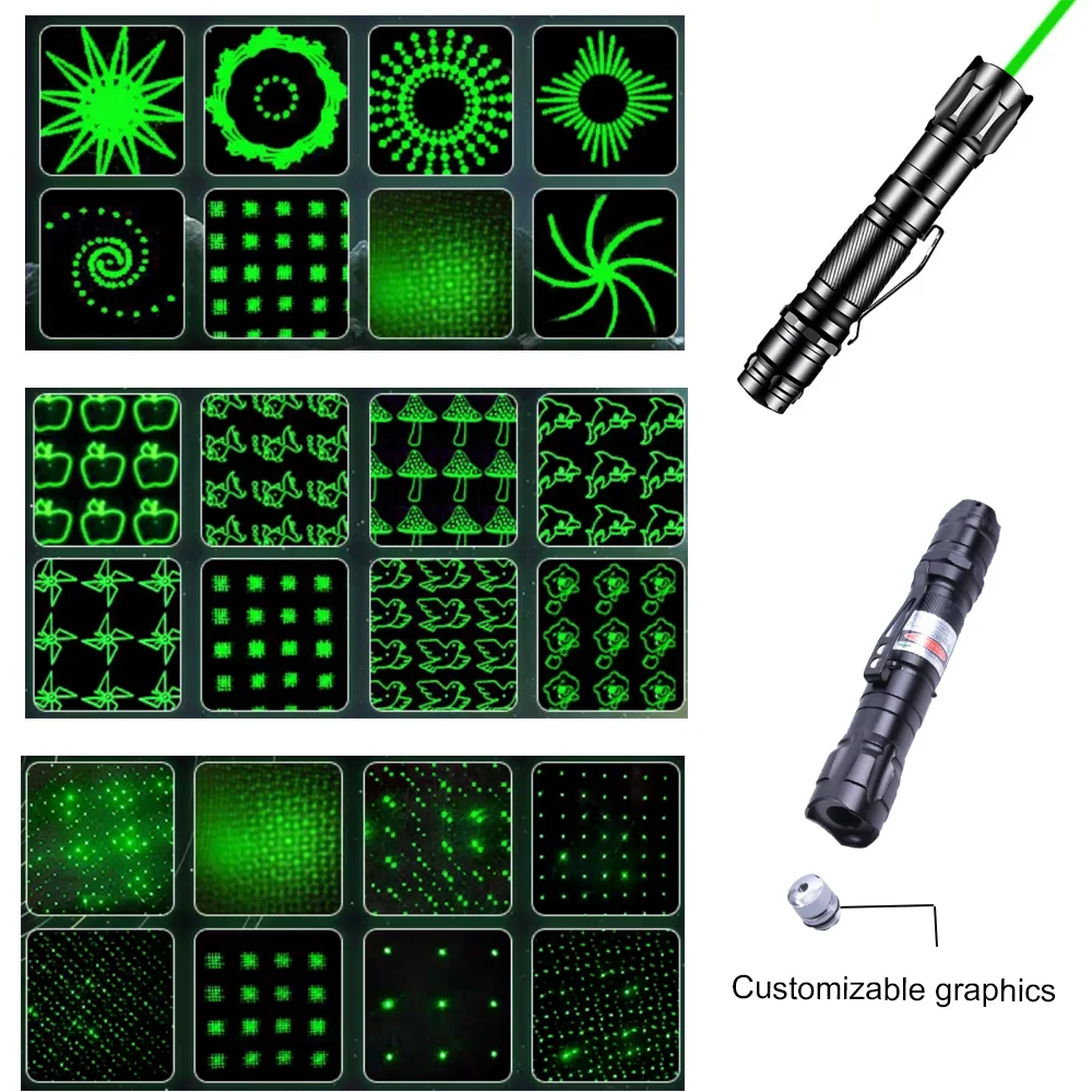 New-high-end High Power Laser Pen Red Green Purple Sky Star Pattern Customized Laser Indicator  DOE Circular laser diy