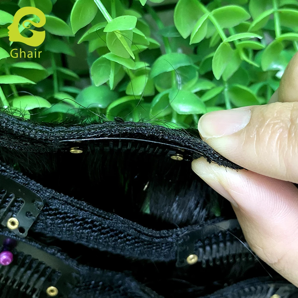 
Ghair Factory 100% Human Hair Clip In Hair Extension Seamless Indian Clip In Hair Extension Single Drawn 150Gram 7pcs/17clips 