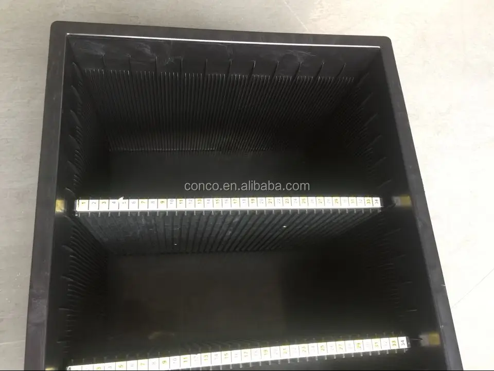 esd box with slots for plastic pcb panels esd bin box