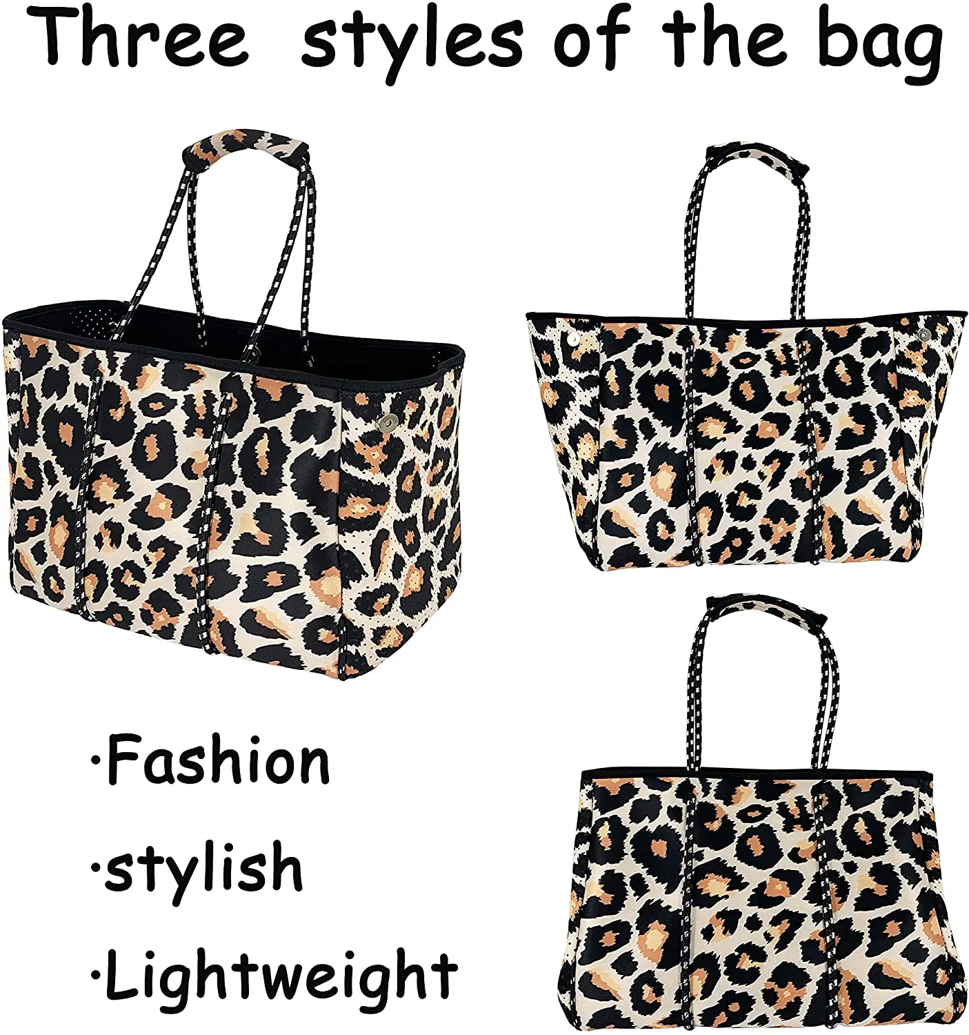 Fashion Summer Perforated Waterproof Shoulder Women Tote Neoprene Beach Bag