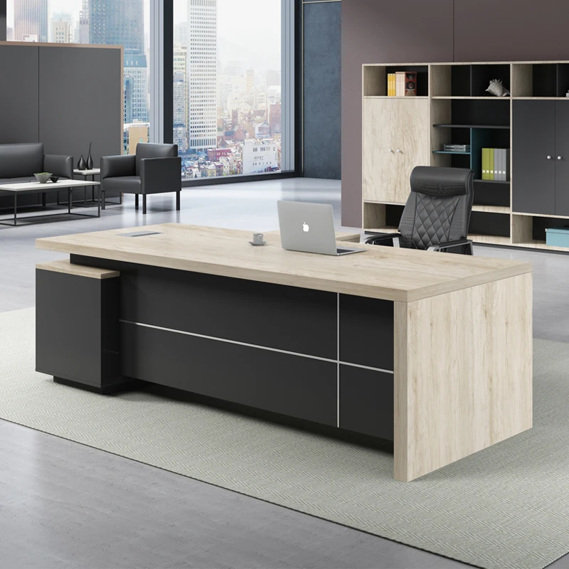 china commercial office desk wood boss table and cabinet computer table desk home office ceo office desk set