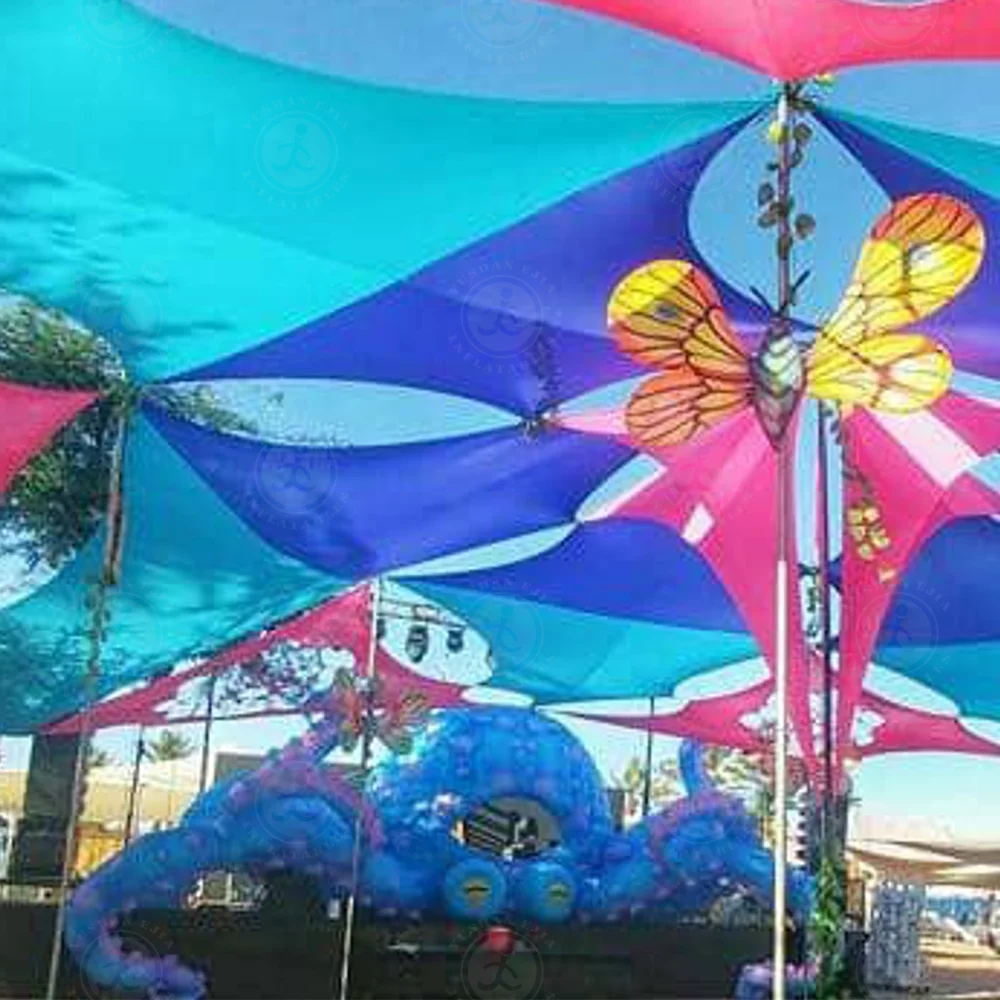 10m Giant Inflatable DJ Octopus Cabin Background Wall Booth Balloon EyeCatching Event Stage Decoration Toy