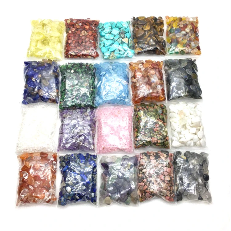 Hot selling natural crystal polished gravel stones A bag of 100g agate fluorite quartz crystals chips