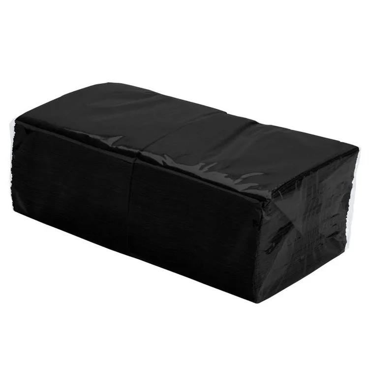 Cheap Colorful paper napkins Table100% virgin pulp serviettes Napkin tissue paper black