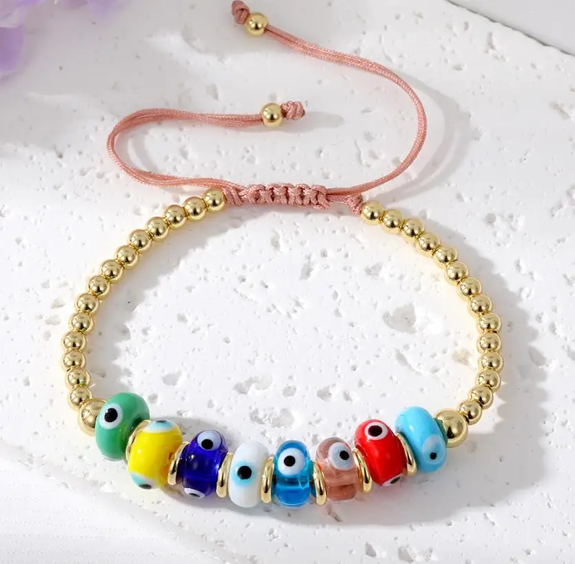 Red string evils eye bracelet pack made in turkey and charm bracelet 18k real gold plated bracelet for women joyas