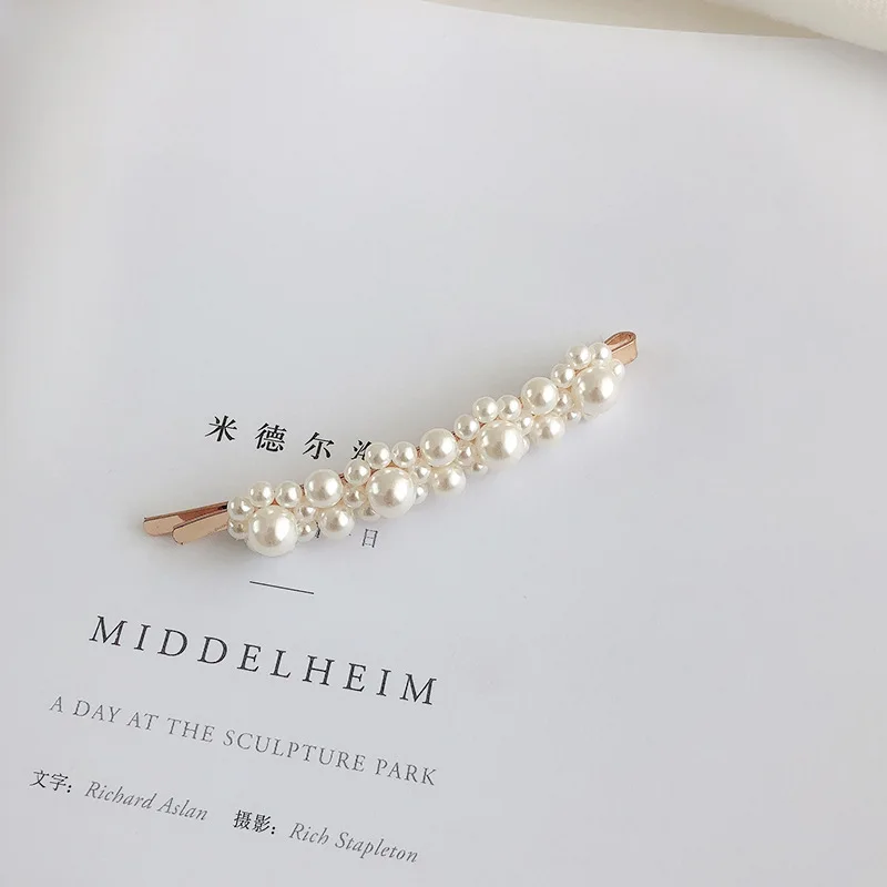 Large Wedding Hair Pins Elegant Rhinestones Barrette for Women Fashion Accessories Girls Hairpin Pearl Hair Clips
