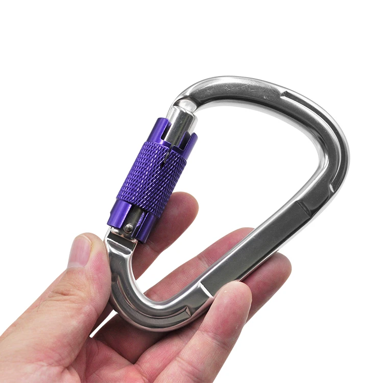  Оптовая продажа 25KN наружные алюминиевые карабиновые крючки с логотипом на заказ