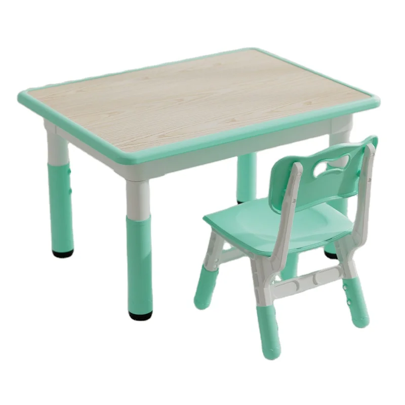 Kids Table Height Adjustable Toddler Table and Chair Set for Ages 3-8,Easy to Wipe Arts & Crafts Table,for Classrooms/Daycares