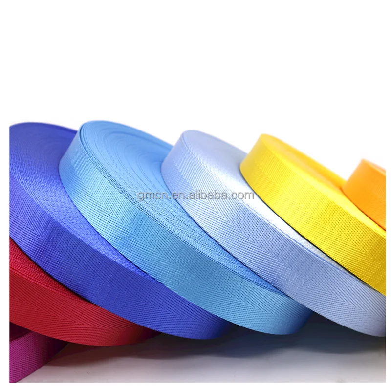 37 years Factory Sell 20/25/32/38/50mm herringbone webbing straps woven webbing polyester nylon webbing for belt custom belt
