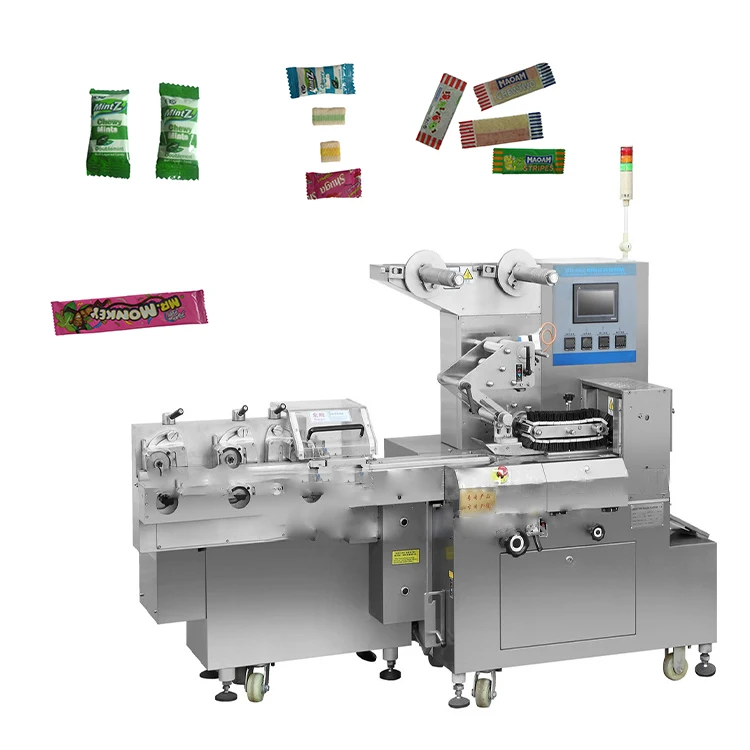 Dxd-800q Ss Good Quality Biscuits Wrapping Machine, Chewing gum Candy packaging, Food Packaging Cookie Machine Packing