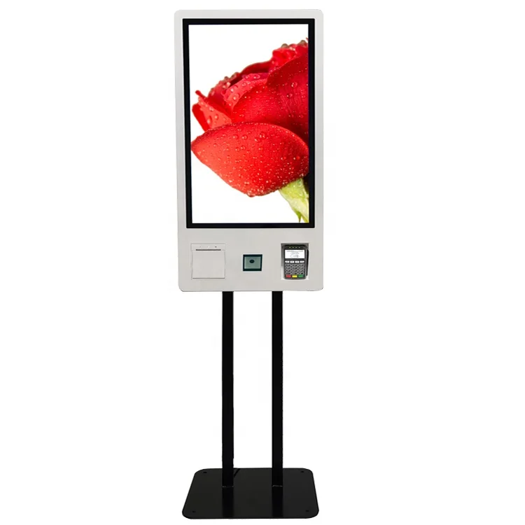 Wall mounted touch screen self service kiosk intelligent restaurant order self checkout ordering machine