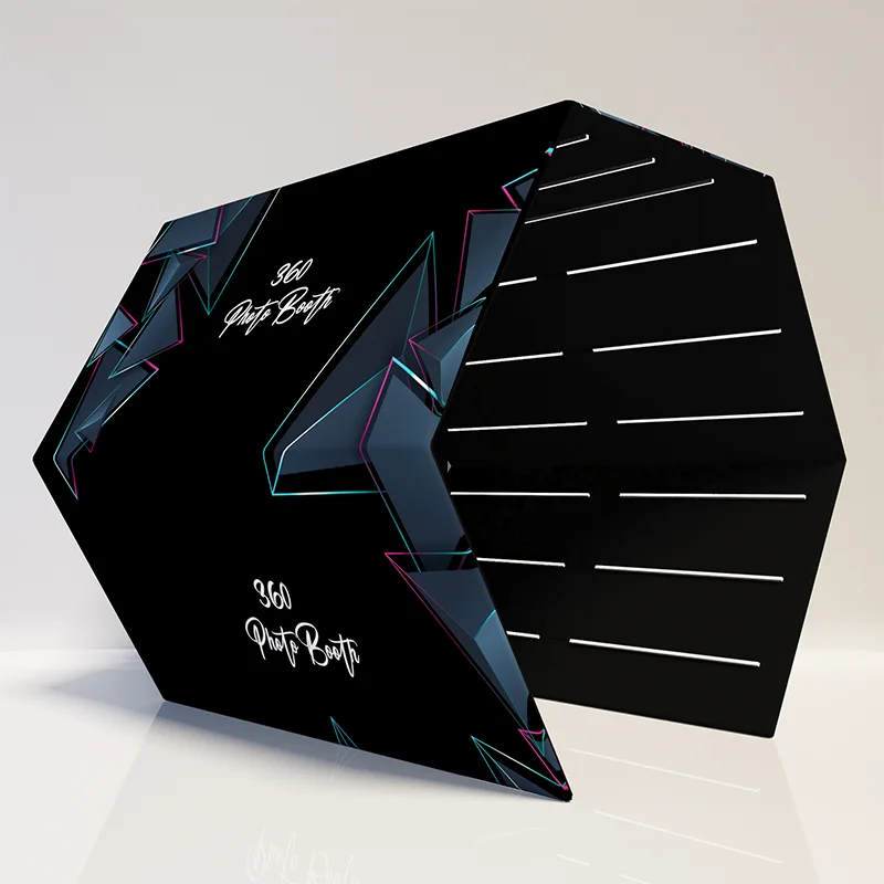 pillowcase backdrop hexagon enclosure 360 photo booth for theme party wedding events lights tunnel