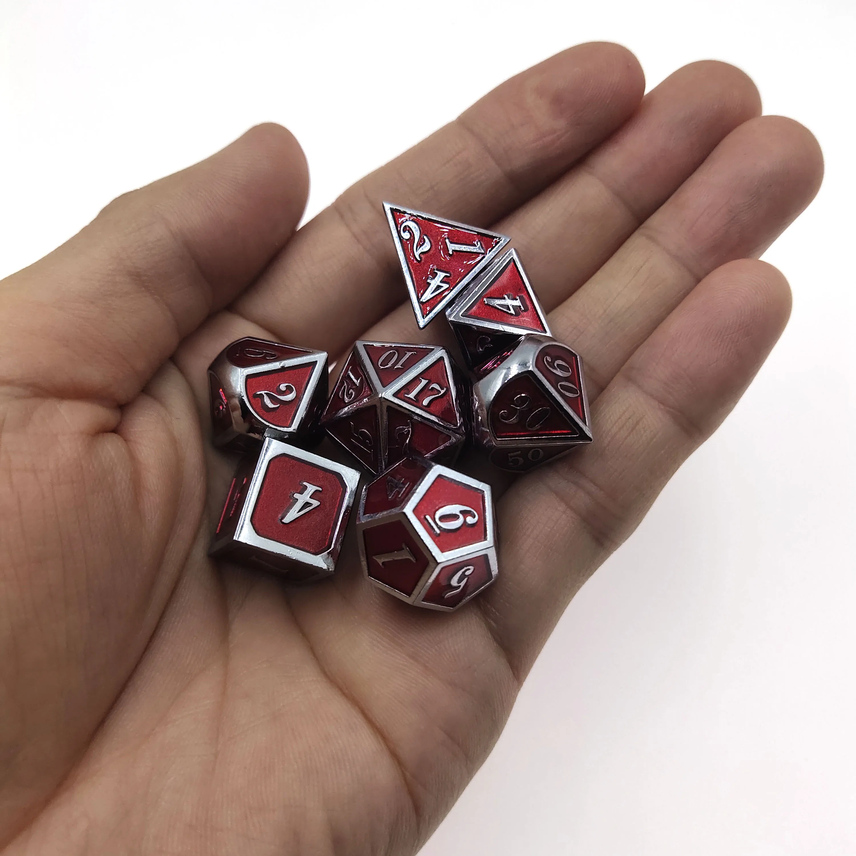 7PCS Colorful Metal Dice D20 Ancient Dice Best Selling Dice Set