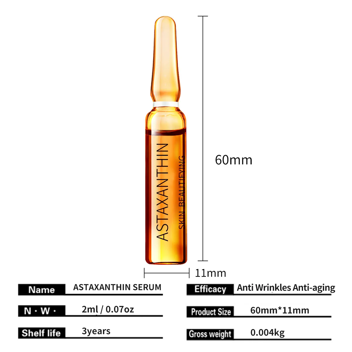 Skin Care Face Ampoule Brightening Anti Aging Best Anti-Aging Wrinkle Astaxanthin Activating Serum