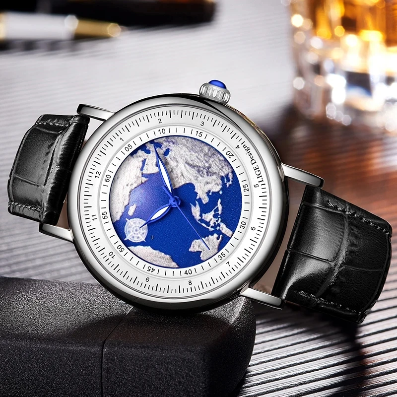 LIGE 8963 Leather Quartz Movt Watch Fashion Men Waterproof Casual Clock Brand Luxury Watches Sport Wristwatches Chronograph