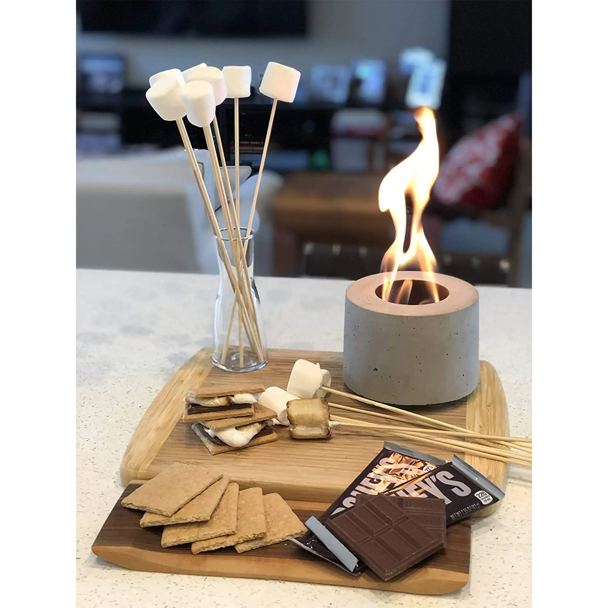 Amazon hot selling Christmas Gifts bioethanol mini table fire pit concrete tabletop fire pit fire bowl