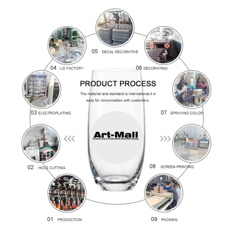 Wholesale Cosmetic Packaging Container  Round Customized Painted Clear Glass Candle Jars For Candle Making