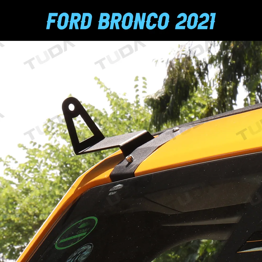 52' Curved LED Light Bar Bracket at Upper Windshield Roof Cab for 2021 2022 Ford Bronco