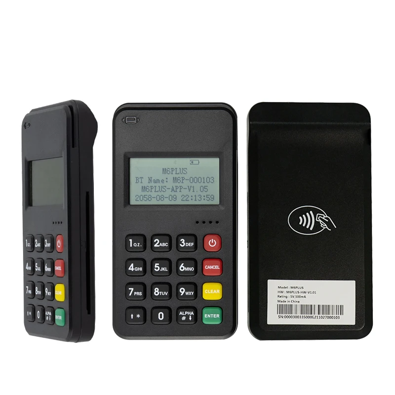 MSR Chip rfid reader contactless mini pos terminal mobile payment mpos device M6 PLUS