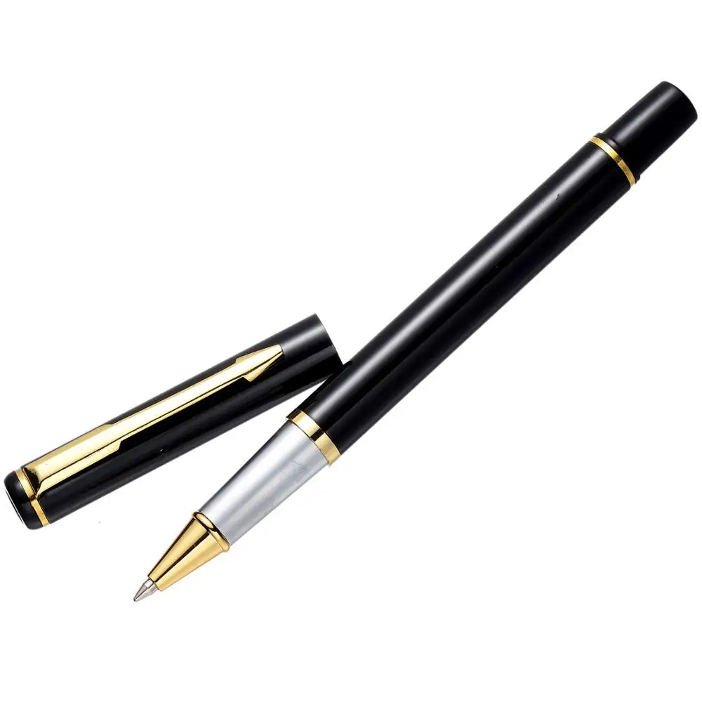 
Wholesale gel ink with logo black metal roller pen,Promotion and gift business for hotel roller pens 