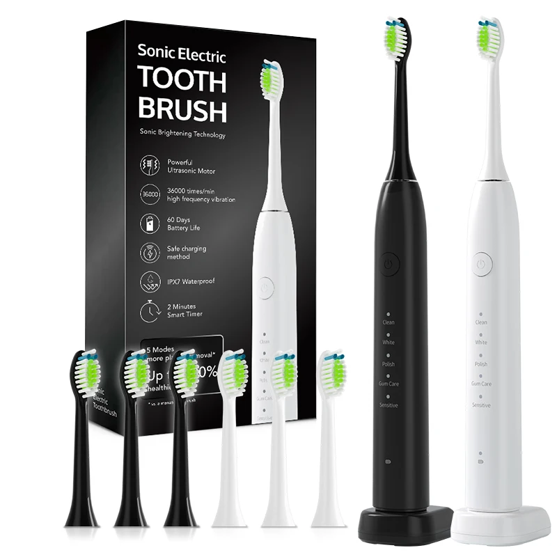 Sonic Power Vibrator Oscillating Wireless Charging Rechargeable Electric Toothbrush