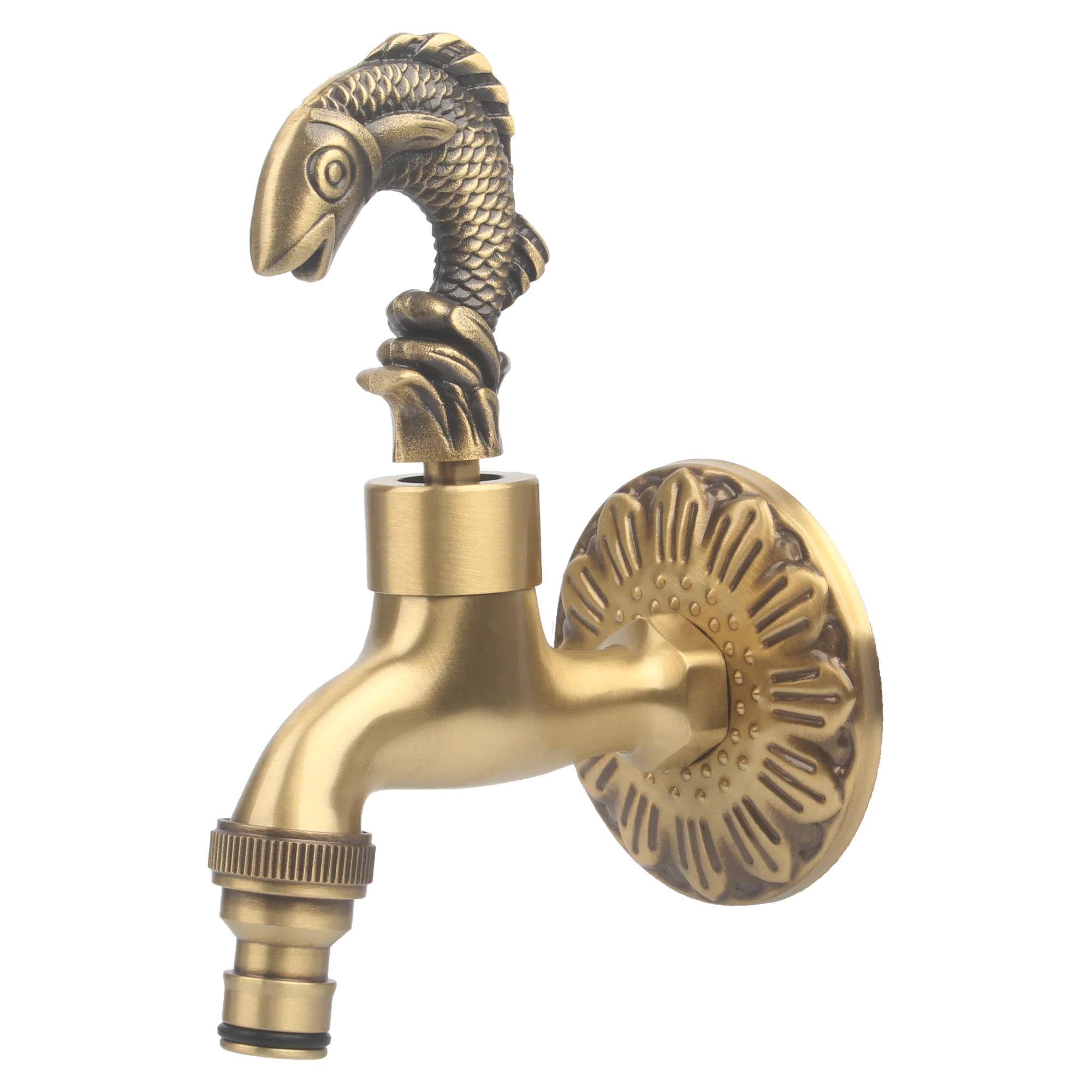 Factory Supply Antique Brass Bibcock Faucet Elegant Outdoor Wall-Mounted Water Tap for Garden Bathroom Modern Design Accessory