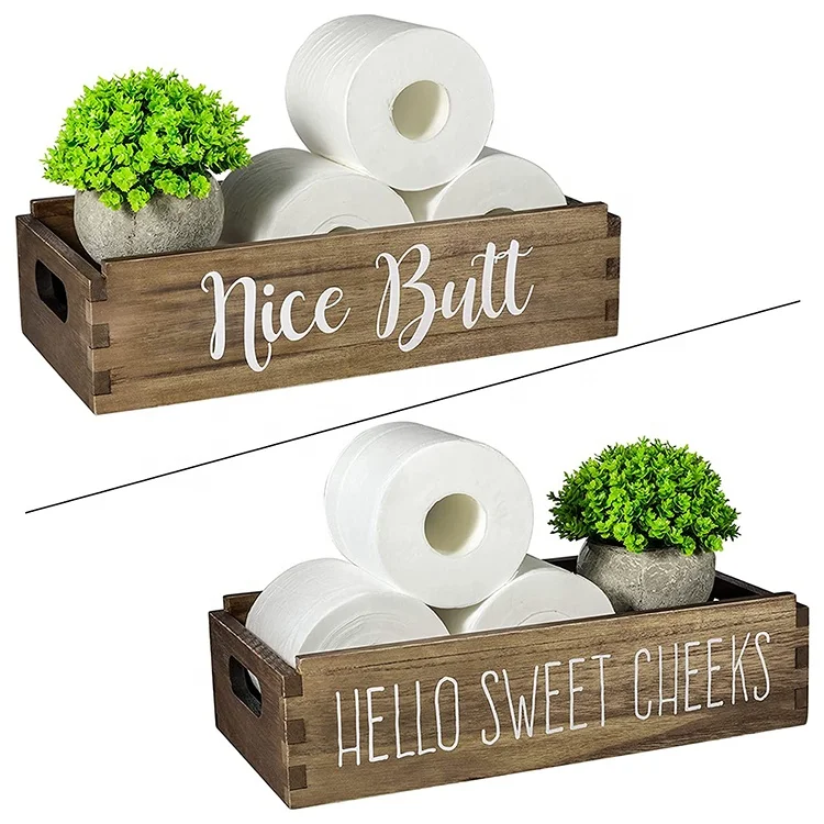 Farmhouse Bathroom Decor Nice Butt Bathroom Decor Box Hello Sweet Cheeks Powder Room Decor Toilet Paper Storage