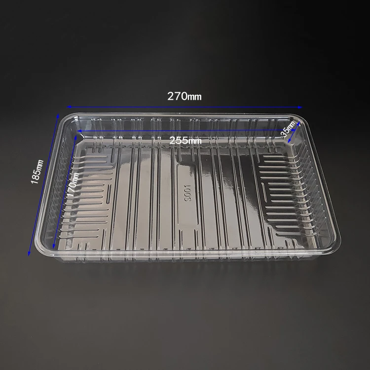 Custom Green Recycled Disposable Clear  Plastic tray for Takeaway Food Stackable PET Strawberry Packaging  Tray