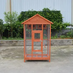 Parrot Wooden Bird Cage with Metal Tray