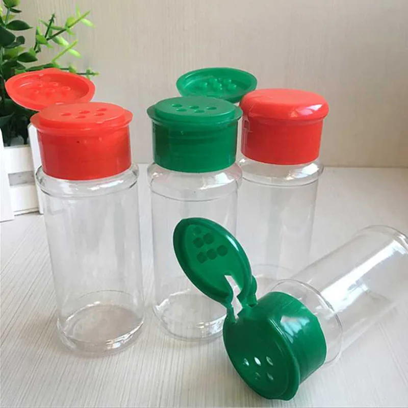 Wholesale Empty Transparent 100ml Plastic Pepper Spice seasoning Powder bottle