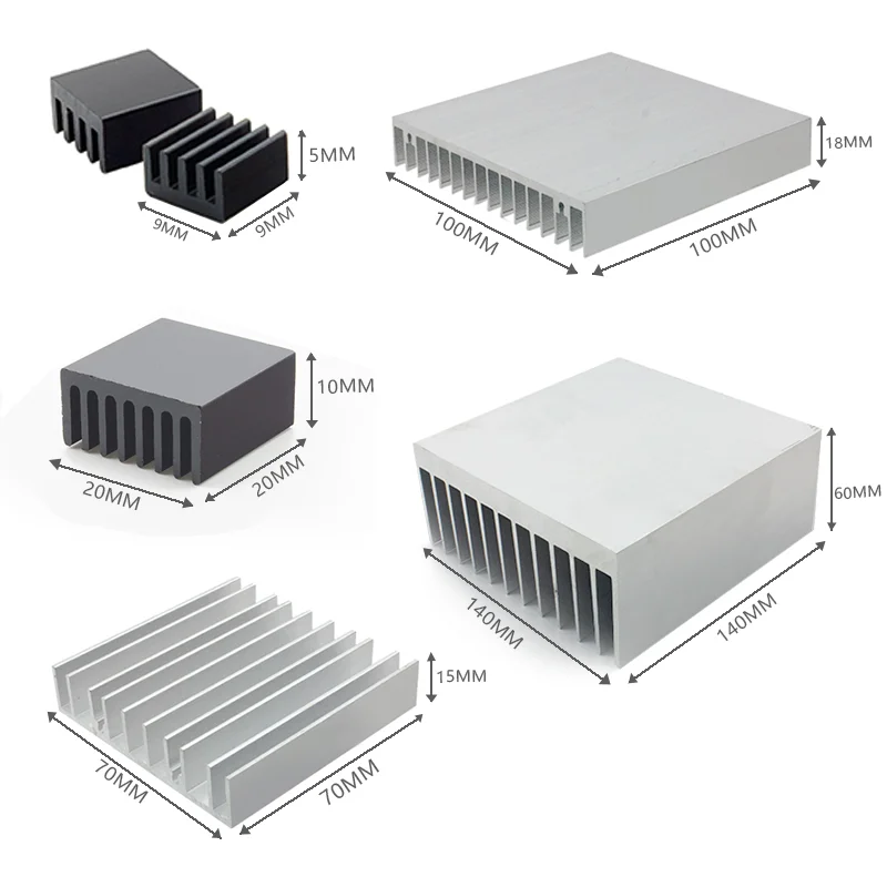 Алюминиевый радиатор-радиатор для электронного чипа IC RAM MOS Dynatron Raspberry Pi, охлаждение с теплопроводной лентой