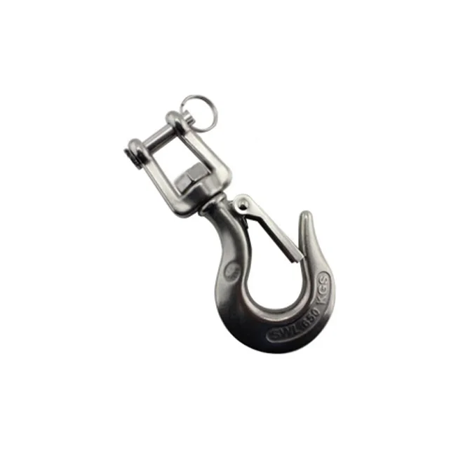 China Factory Direct Sale Utility Professional Stable Multifunctional Stainless Steel 304 Jaw Swivel Crane Hook For Chain Sling