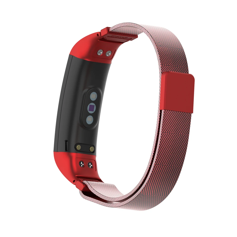 ODM HOLDMI 7083 series factory price red color milanese magnetic SS watch band for HUAWEI honor band 4