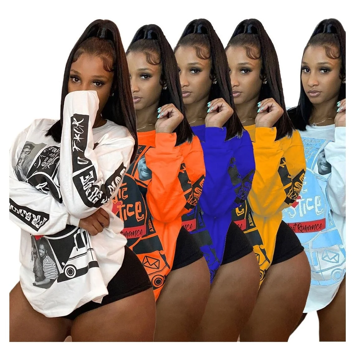2021 Women Fall Clothing Graphic Aesthetic Tees Sexy Cute Women Ladies Long Sleeve T Shirts Crop Tops Blouses