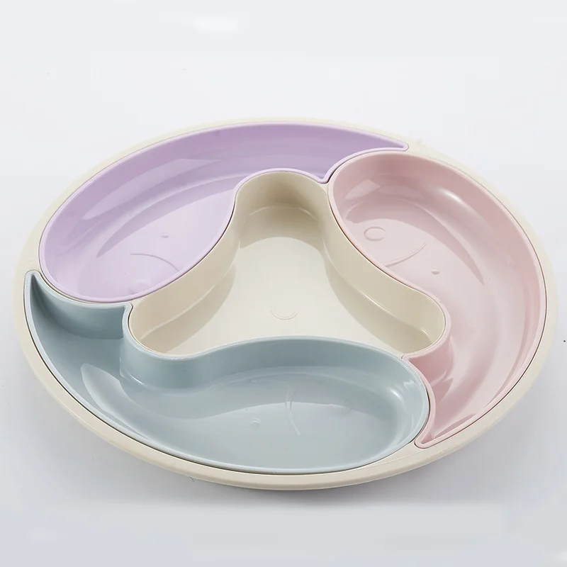 Fish Shaped Plastic Appetizer Tray Candy Nut Serving Container Platters Snacks Food Storage Dishes for Holiday Party Camping