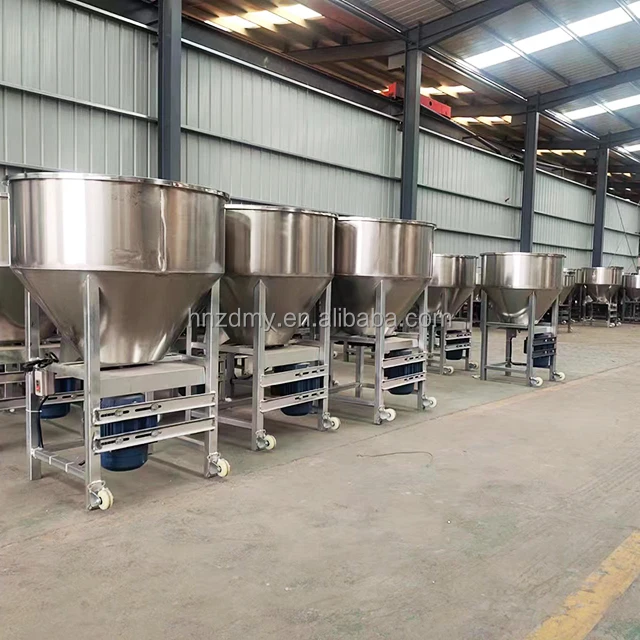 Throughout Stainless steel fertilizer grain seed feed mixer animal feed crusher poultry cattle livestock vertical feed mixer