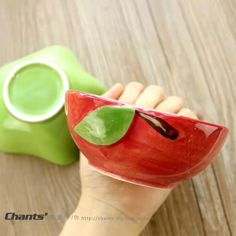 
custom made Lovely fruit pet ceramic bowl cat dog food bowl Chinese manufacturer 