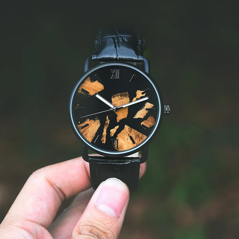Personalized Trend Fast Delivery Low Moq Dropshipping Leather Strap Customized Low Order Design Your Own Watch Wood Watch