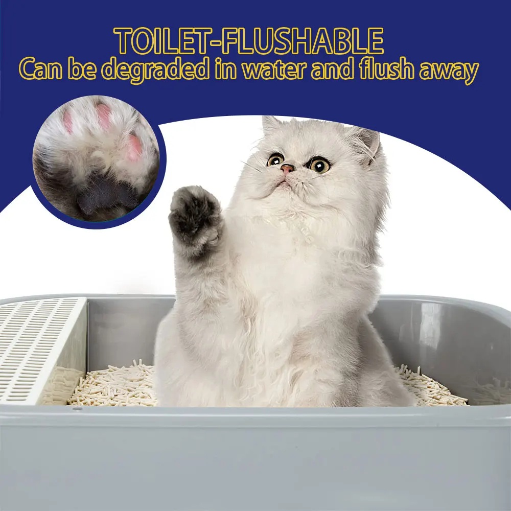 Factory wholesale cat cleaning supplies plant health dust-free and non-stick plant starch cassava cat litter