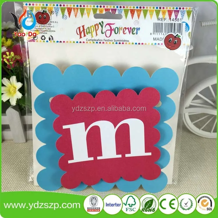 Eco-friendly Promotion Printed PE/Paper/Non-woven/Fabric Paper String Bunting Flag Banner